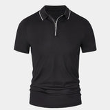 Grant - Black Zip Collar Polo