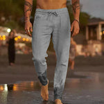 Sherwood men's slim fit drawstring pants in Grey, view 2