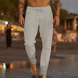 Sherwood men's slim fit drawstring pants in Light Grey, view 3