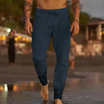 Sherwood men's slim fit drawstring pants in Dark Blue, view 6