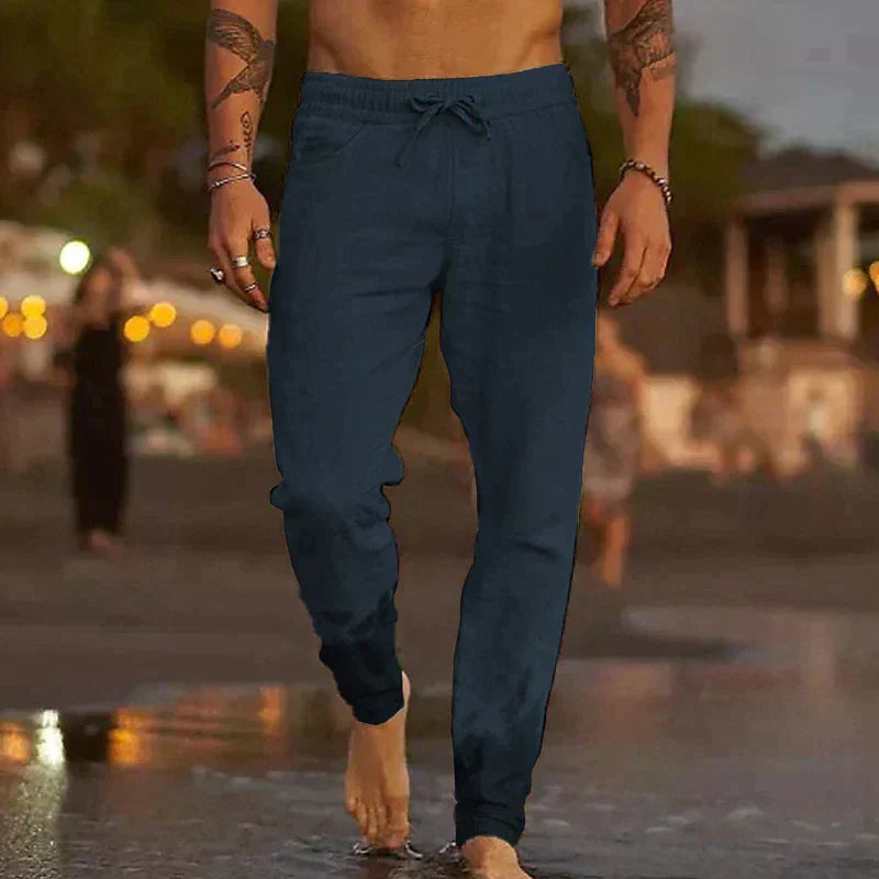 Sherwood men's slim fit drawstring pants in Dark Blue, view 6