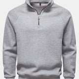 Bruce - Ribbed Raglan Mock Neck Quarter-Zip Sweater