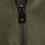 Bruce - Ribbed Raglan Mock Neck Quarter-Zip Sweater