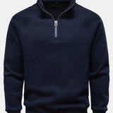 Bruce - Ribbed Raglan Mock Neck Quarter-Zip Sweater