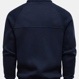 Bruce - Ribbed Raglan Mock Neck Quarter-Zip Sweater