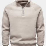 Bruce - Ribbed Raglan Mock Neck Quarter-Zip Sweater
