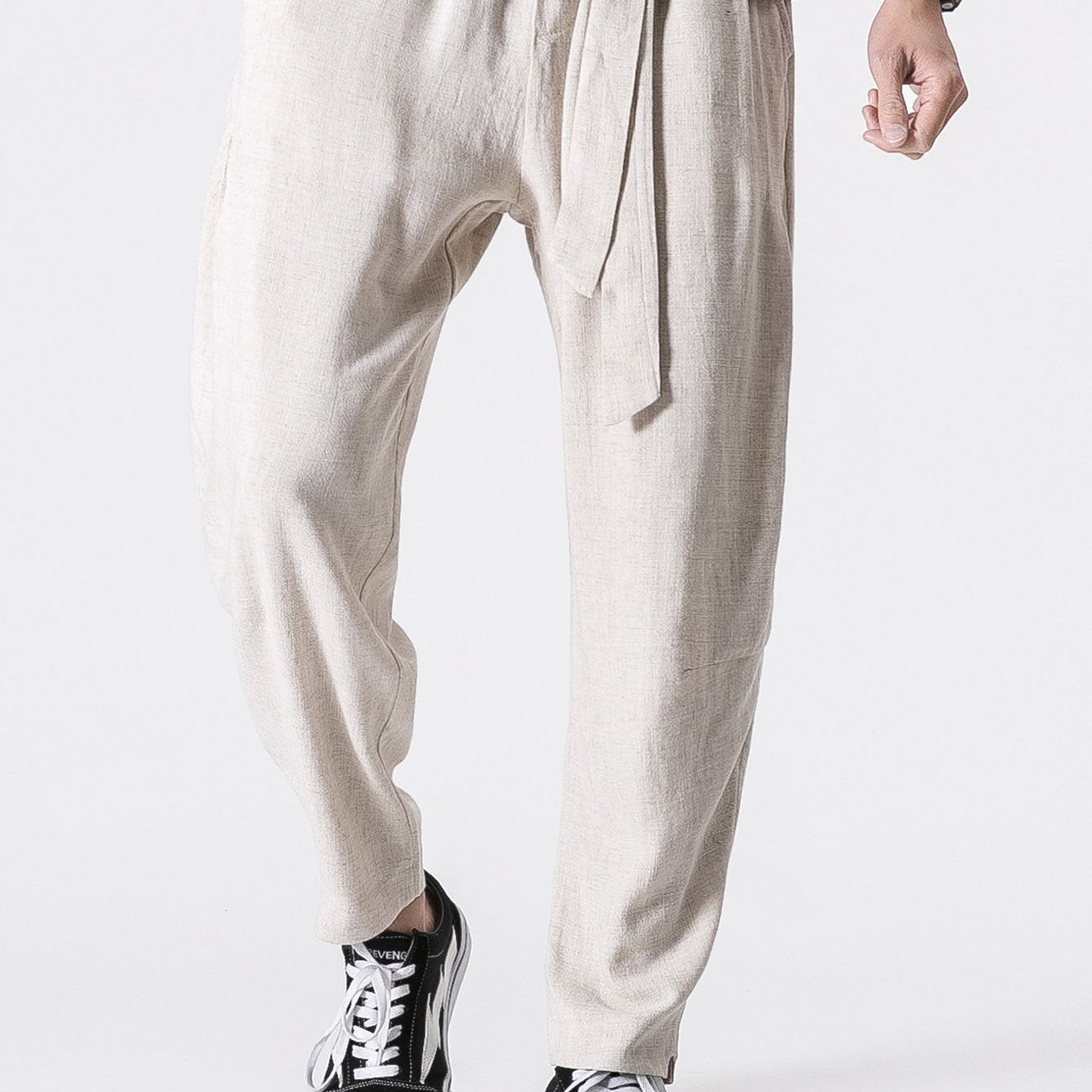 Emile - Linen Harem Pants with Belt