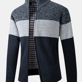 Jasper - Colour Block Patchwork Zip Sweater