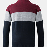 Jasper - Colour Block Patchwork Zip Sweater