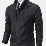 Neil - Quilted Jacquard Zip Sweater