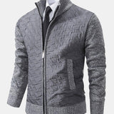 Neil - Quilted Jacquard Zip Sweater