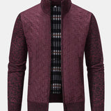 Neil - Quilted Jacquard Zip Sweater