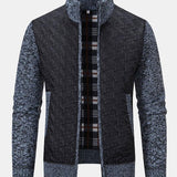 Neil - Quilted Jacquard Zip Sweater