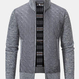 Neil - Quilted Jacquard Zip Sweater