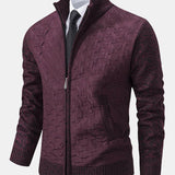 Neil - Quilted Jacquard Zip Sweater
