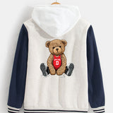 Flynn - Baseball Jacket with New York Bear Print