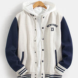 Flynn - Baseball Jacket with New York Bear Print