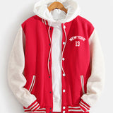 Flynn - Baseball Jacket with New York Bear Print
