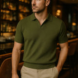 Dustin - Navy Open Collar Polo