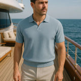 Dustin - Navy Open Collar Polo