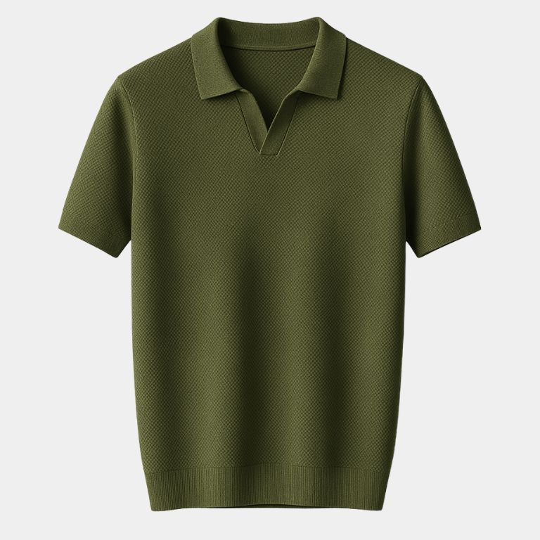Dustin - Navy Open Collar Polo