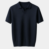 Dustin - Navy Open Collar Polo