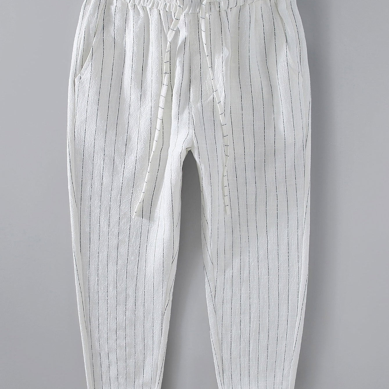 Hugo - Striped Linen Cropped Pants