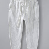 Hugo - Striped Linen Cropped Pants