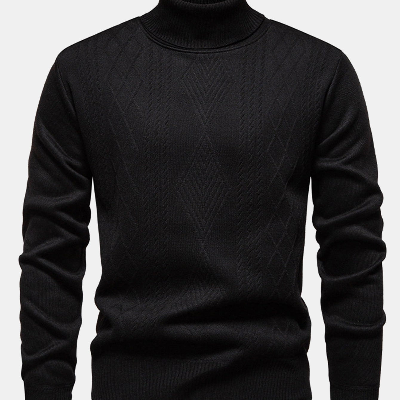 Walker - Geometric Jacquard Turtleneck Sweater