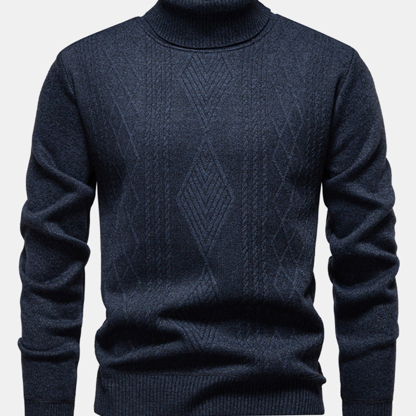 Walker - Geometric Jacquard Turtleneck Sweater