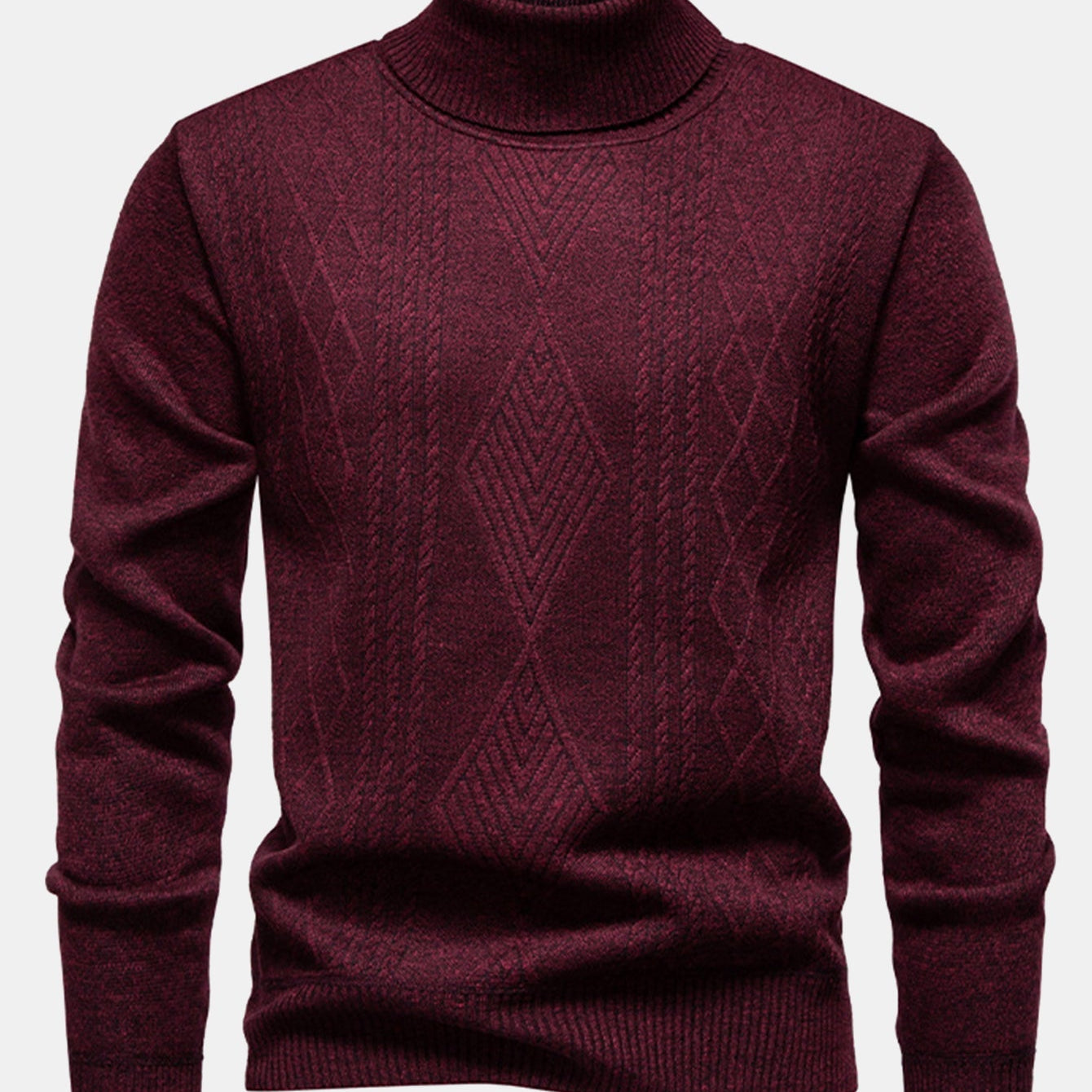 Walker - Geometric Jacquard Turtleneck Sweater