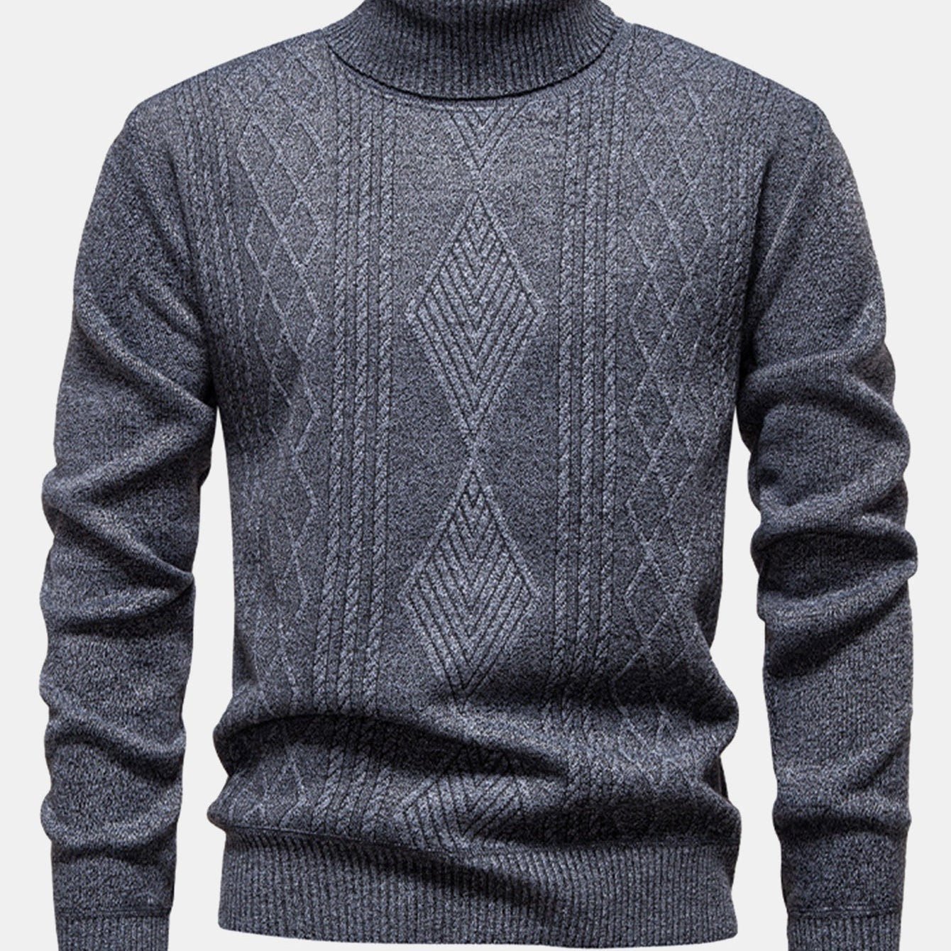 Walker - Geometric Jacquard Turtleneck Sweater