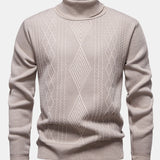 Walker - Geometric Jacquard Turtleneck Sweater
