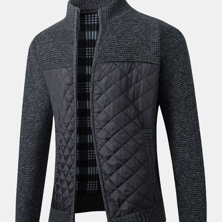 Ross - Quilted Patchwork Zip Sweater