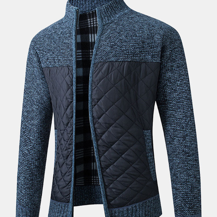 Ross - Quilted Patchwork Zip Sweater