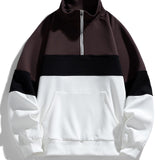 Neil - Colour Block Mock Neck Quarter-Zip Sweatshirt
