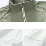 Neil - Colour Block Mock Neck Quarter-Zip Sweatshirt