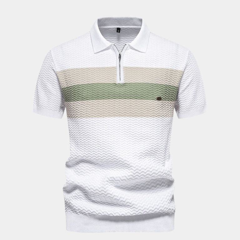 Devin - Colour Block Zip Polo