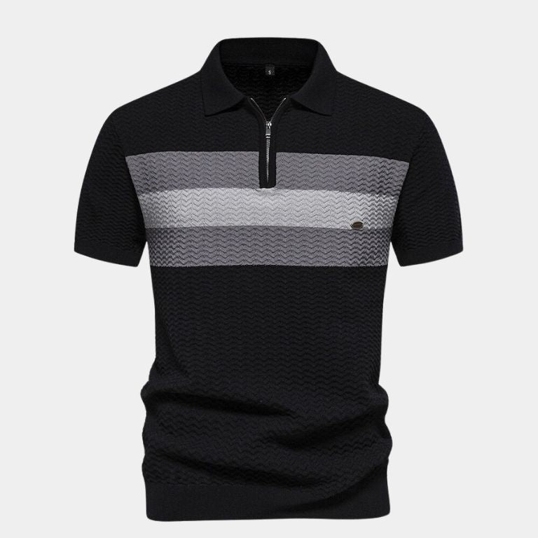 Devin - Colour Block Zip Polo