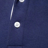 Derek - Navy Long Sleeve Polo with Ribbed Trims