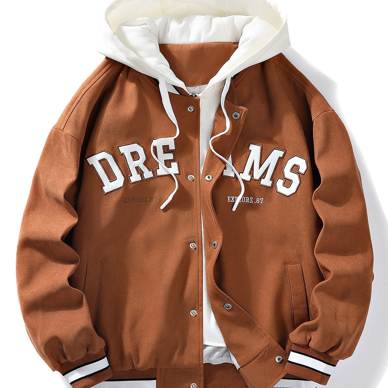 William - Hooded Baseball Jacket with Button Closure
