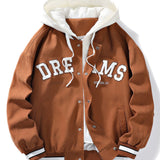 William - Hooded Baseball Jacket with Button Closure