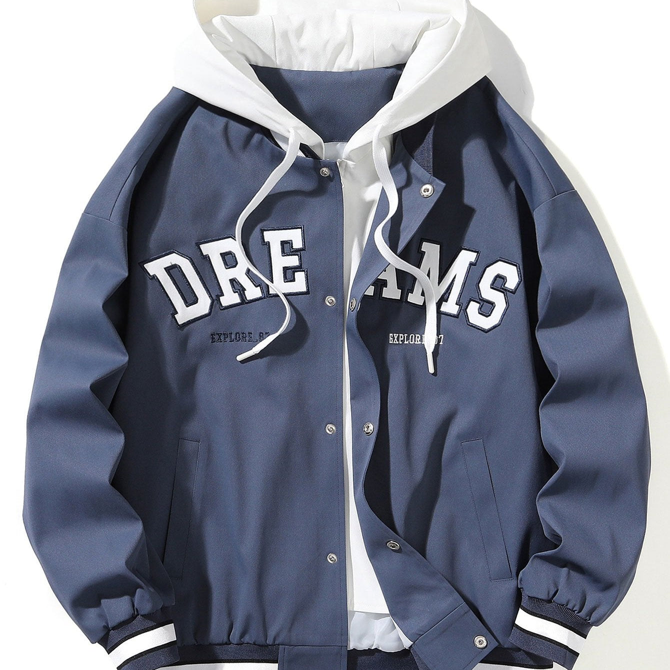 William - Hooded Baseball Jacket with Button Closure