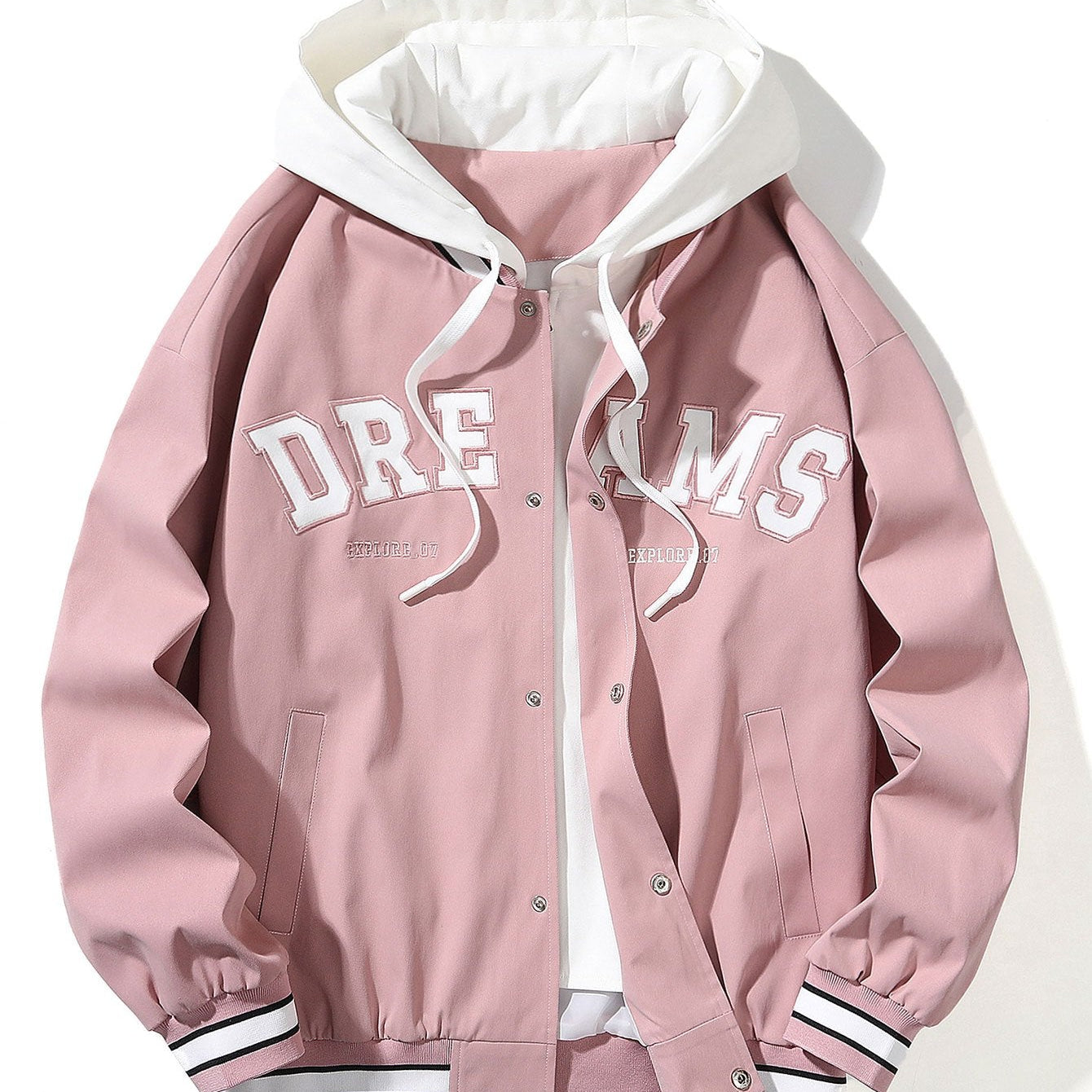 William - Hooded Baseball Jacket with Button Closure