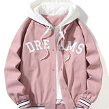William - Hooded Baseball Jacket with Button Closure