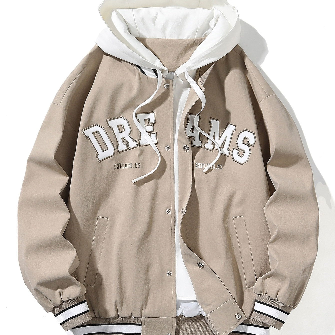 William - Hooded Baseball Jacket with Button Closure