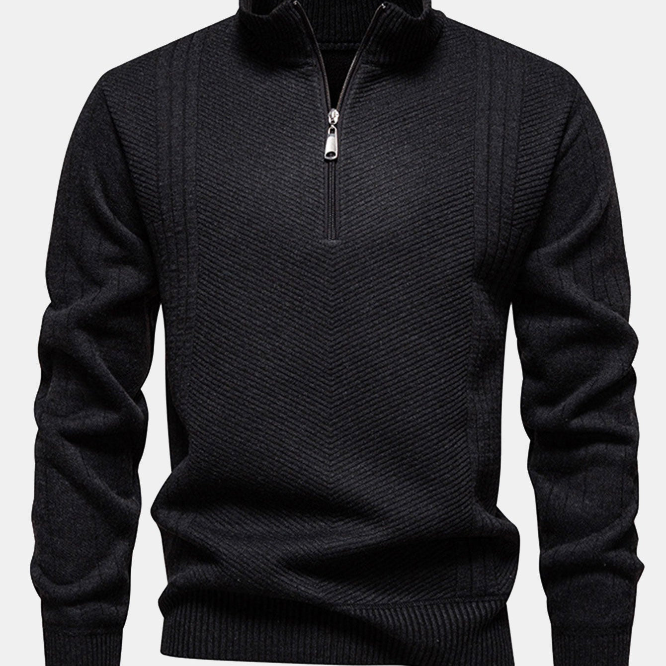 Reese - Striped Quarter-Zip Sweater