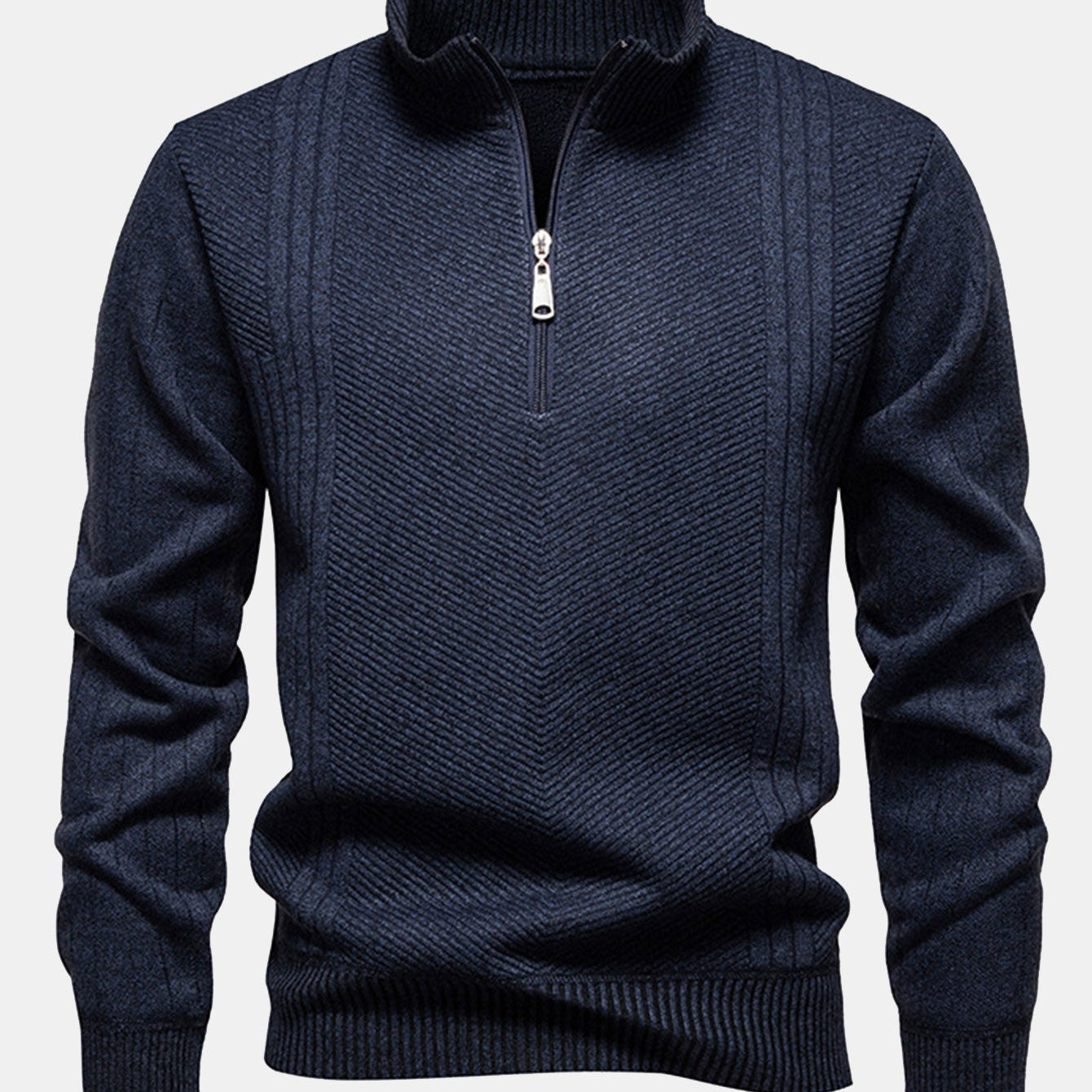 Reese - Striped Quarter-Zip Sweater
