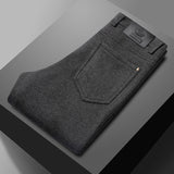 Normand men's plaid wool blend pants in Grey, view 3