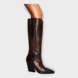 Sadie - Croc-Print Boots